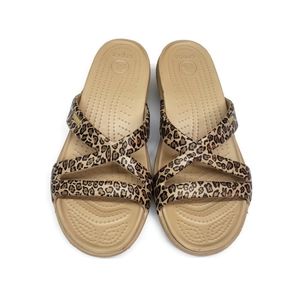 CROCS Women's Animal Leopard Cheetah Print Sandal